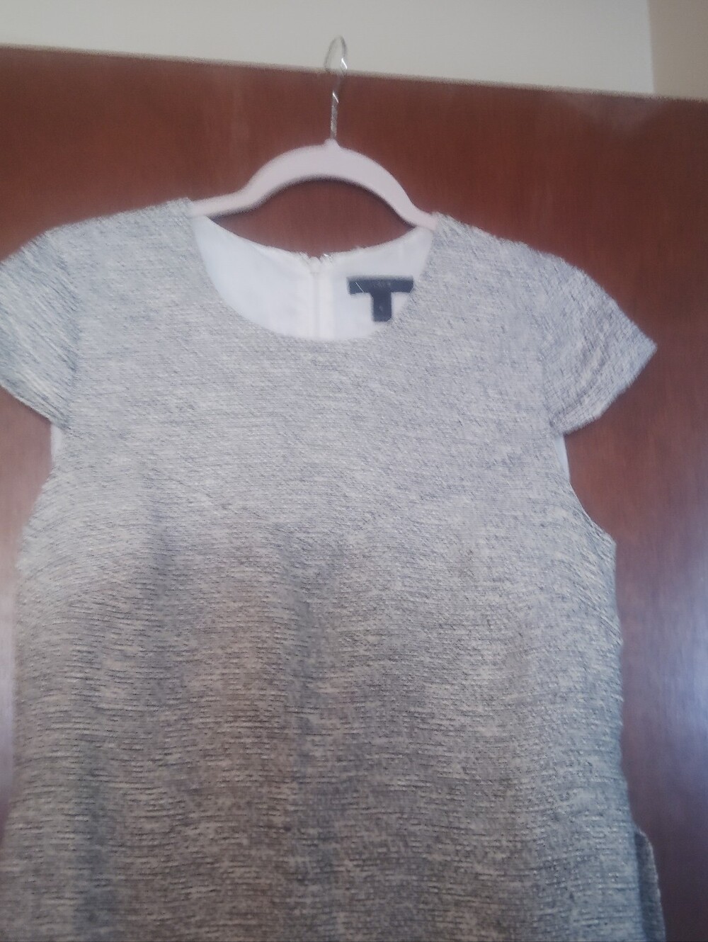 J.CREW Grey Cap Sleeve Tweed Dress - Size 8 - Picture 7 of 11